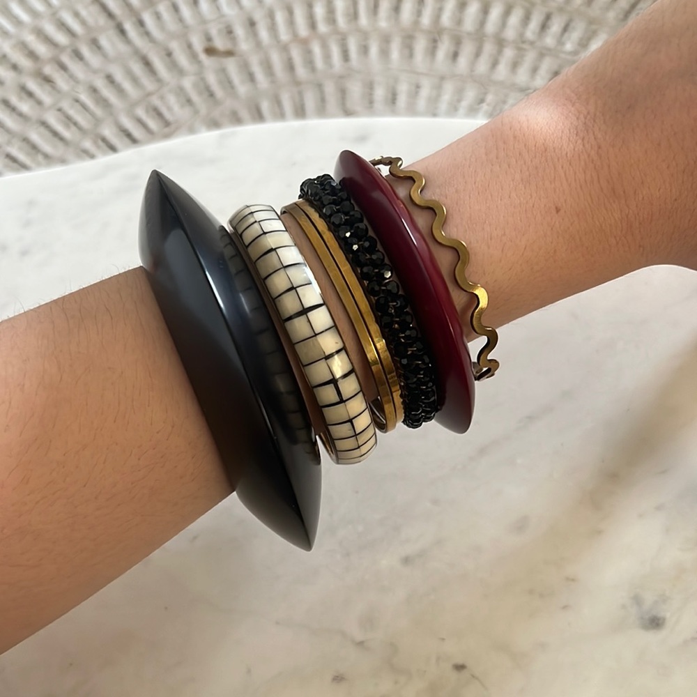 Black, Red and Copper Bracelet Bangles